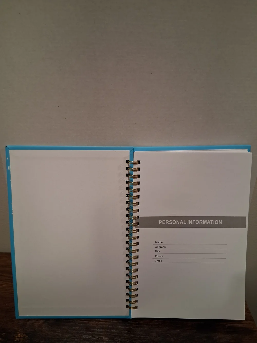Blue Spiral Notebook with Gold Foil Typography - Brand Notebook